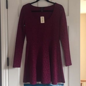 Long Sleeve Magenta Dress
